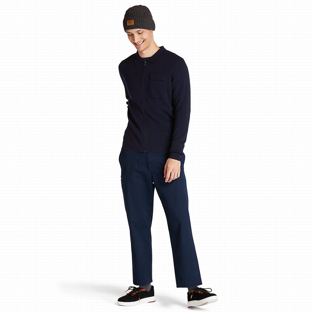 Timberland Full-Zip Kazak Erkek Lacivert | TR-6540F