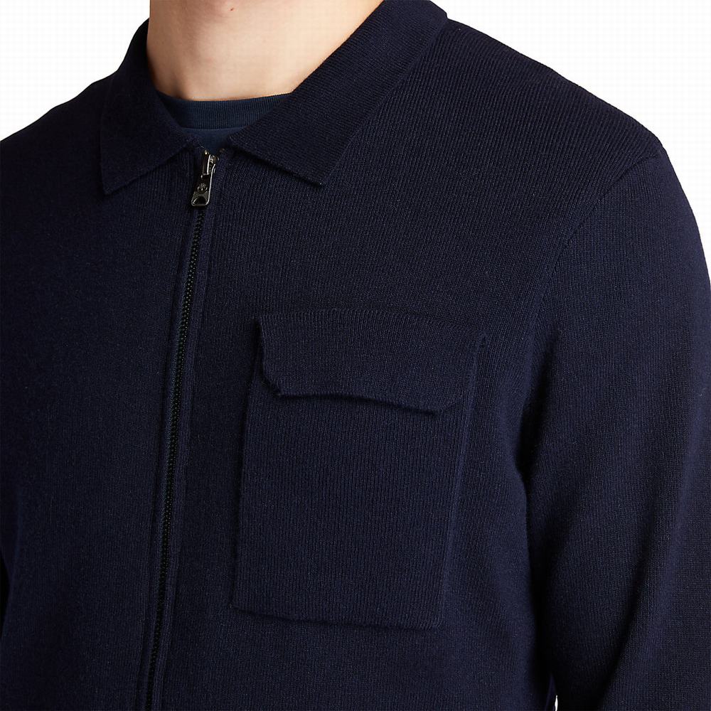 Timberland Full-Zip Kazak Erkek Lacivert | TR-6540F