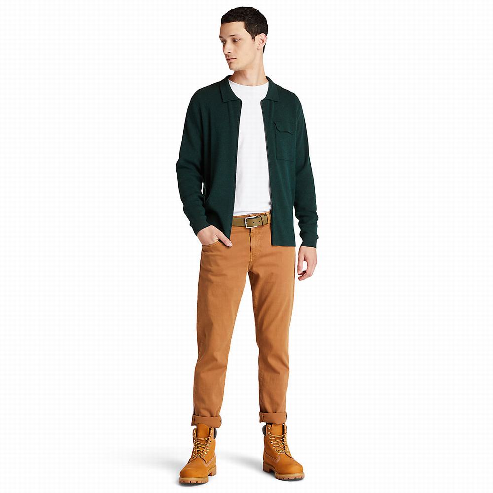 Timberland Full-Zip Kazak Erkek Yeşil | TR-9201D