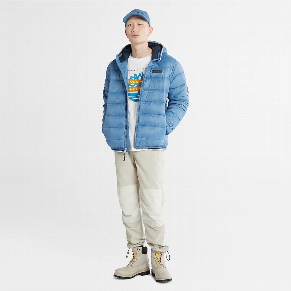 Timberland Garfield Midweight Kukuletalı Puffer Ceket Erkek Mavi | TR-5703Z