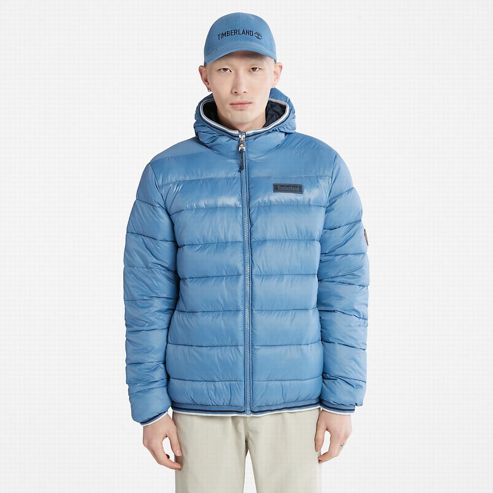Timberland Garfield Midweight Kukuletalı Puffer Ceket Erkek Mavi | TR-5703Z