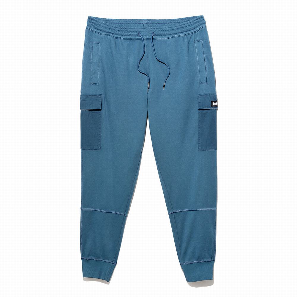 Timberland Garment-Dyed Cargo Sweatpants Pantolon Erkek Mavi | TR-7234B