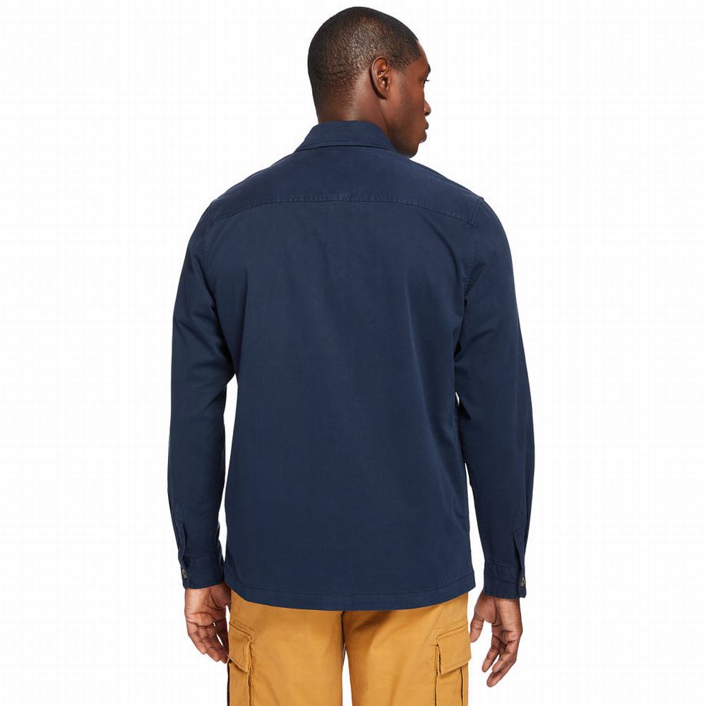 Timberland Garment-Dyed Twill Gömlek Erkek Lacivert | TR-8507Y