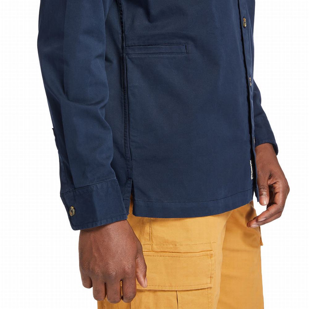 Timberland Garment-Dyed Twill Gömlek Erkek Lacivert | TR-8507Y