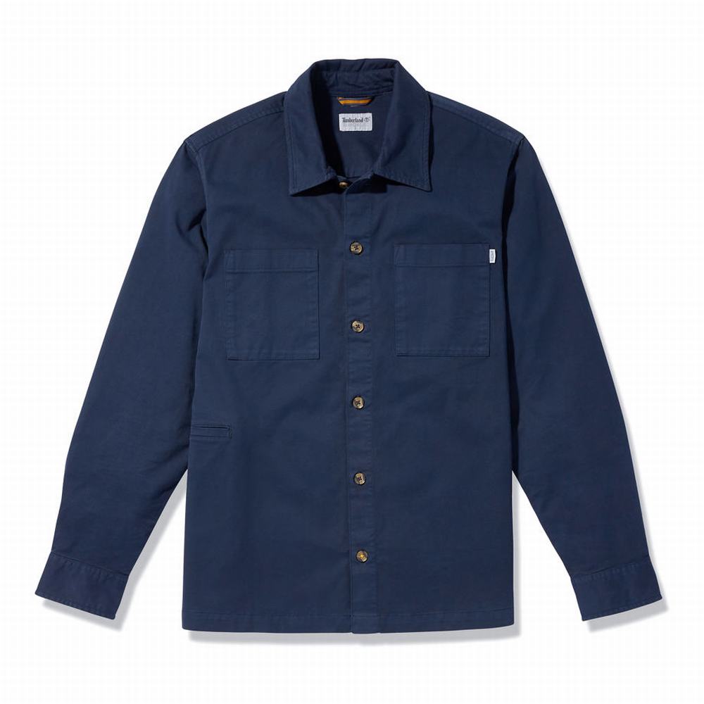 Timberland Garment-Dyed Twill Gömlek Erkek Lacivert | TR-8507Y