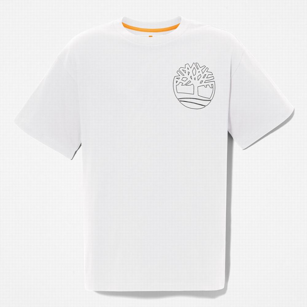 Timberland Graphic-Logo Tişört Kadın Beyaz | TR-1793U