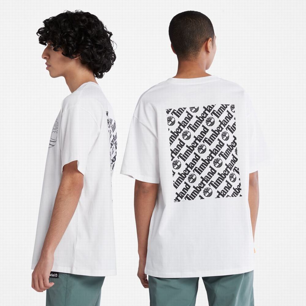 Timberland Graphic-Logo Tişört Kadın Beyaz | TR-1793U