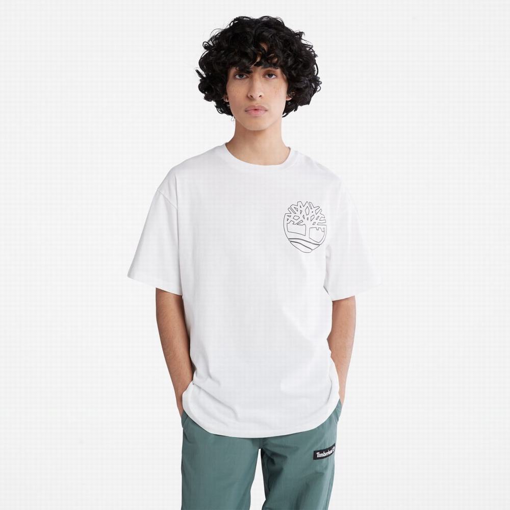 Timberland Graphic-Logo Tişört Kadın Beyaz | TR-1793U