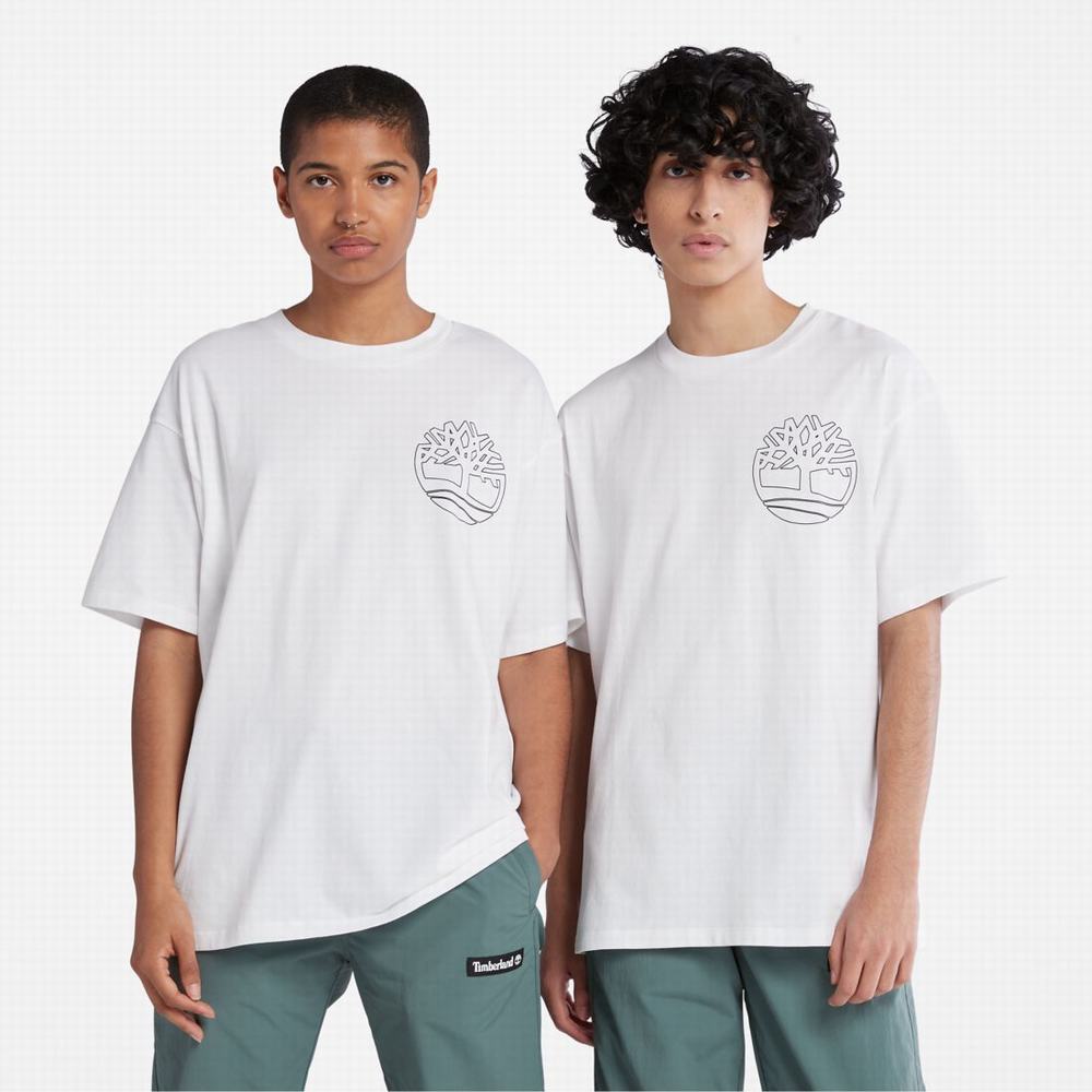 Timberland Graphic-Logo Tişört Kadın Beyaz | TR-1793U