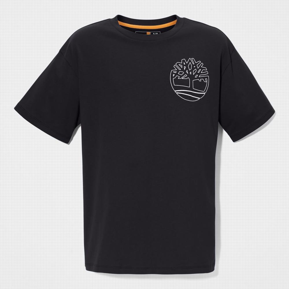 Timberland Graphic-Logo Tişört Kadın Siyah | TR-9072S