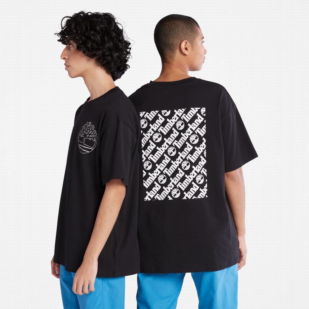 Timberland Graphic-Logo Tişört Kadın Siyah | TR-9072S
