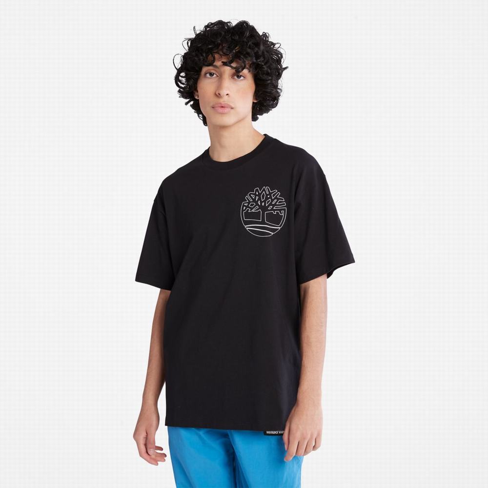 Timberland Graphic-Logo Tişört Kadın Siyah | TR-9072S