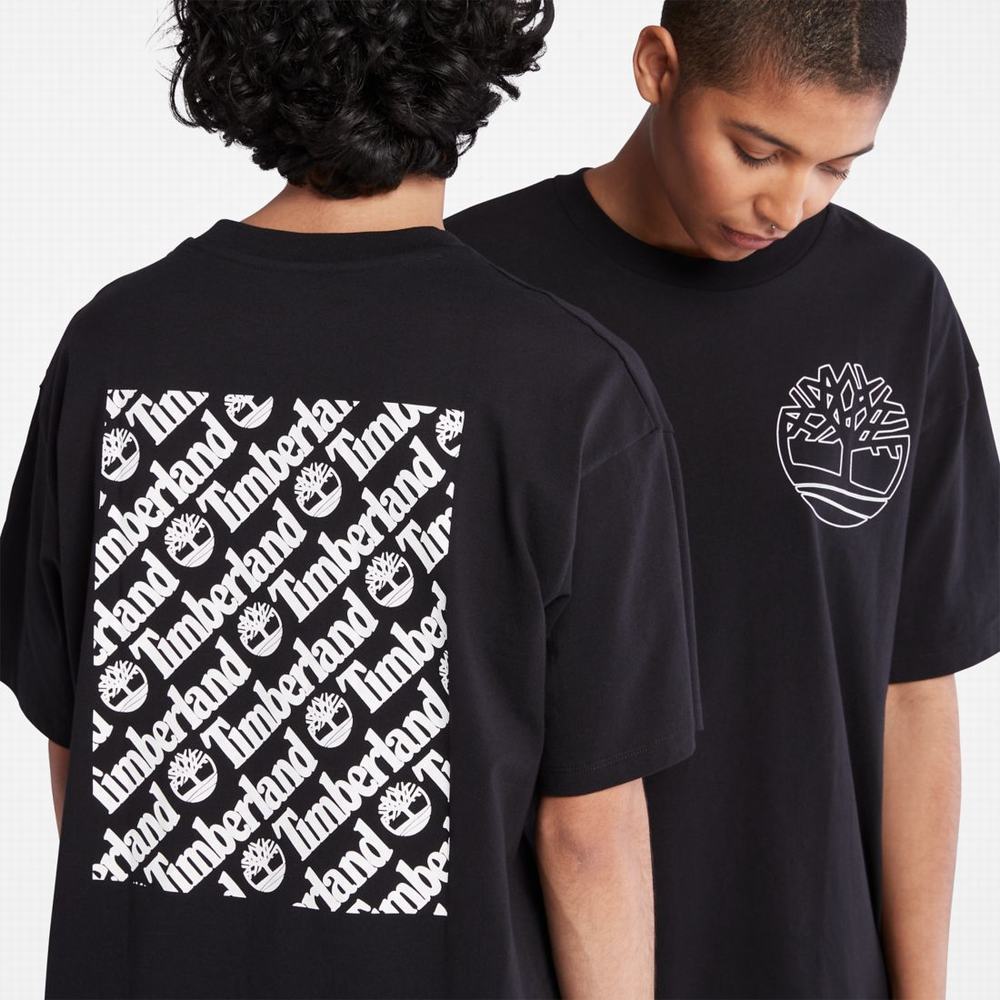 Timberland Graphic-Logo Tişört Kadın Siyah | TR-9072S