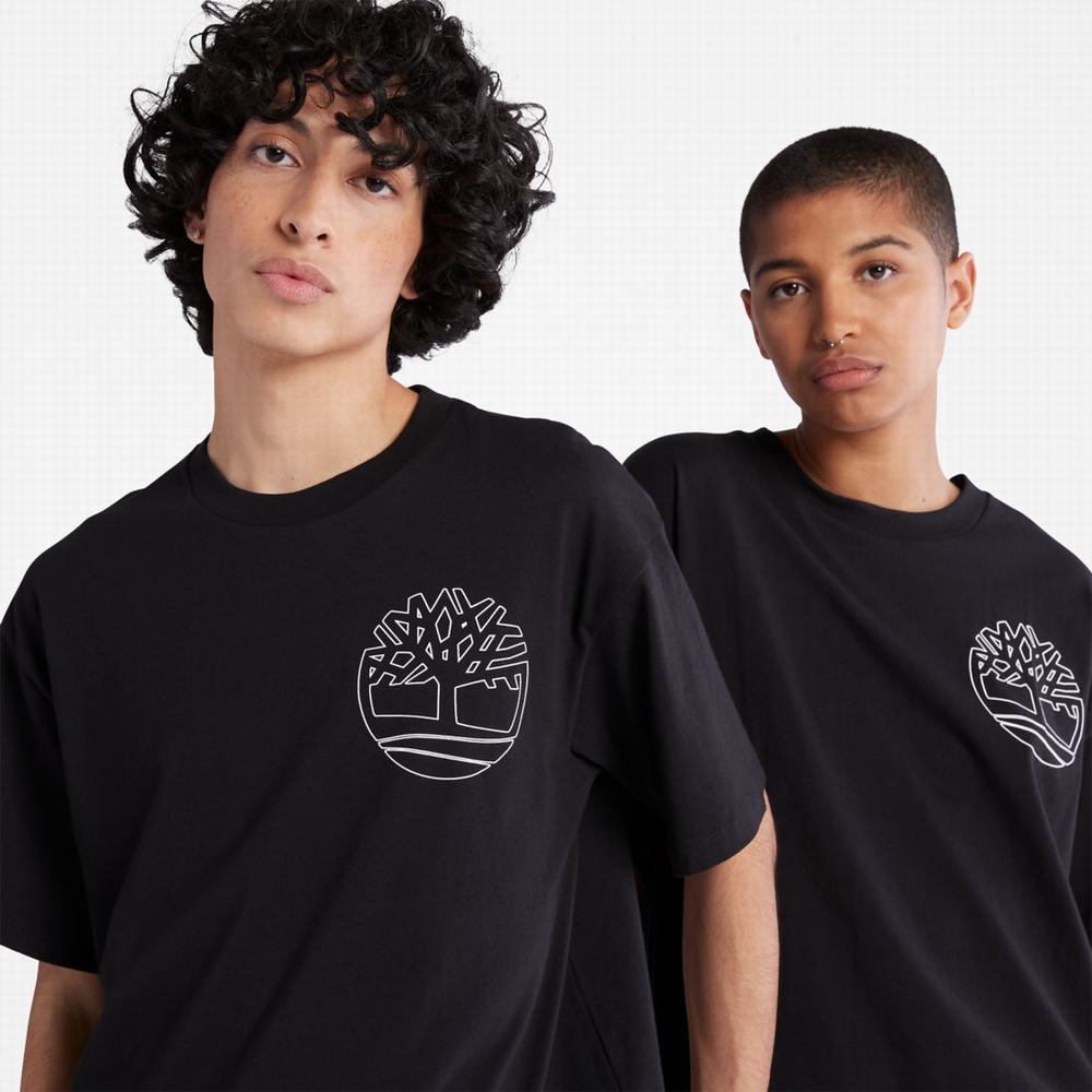 Timberland Graphic-Logo Tişört Kadın Siyah | TR-9072S
