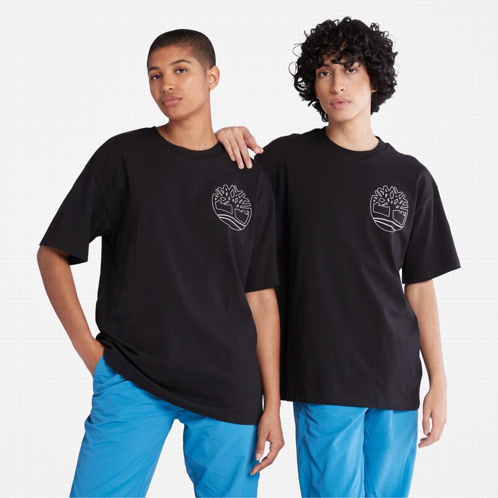 Timberland Graphic-Logo Tişört Kadın Siyah | TR-9072S