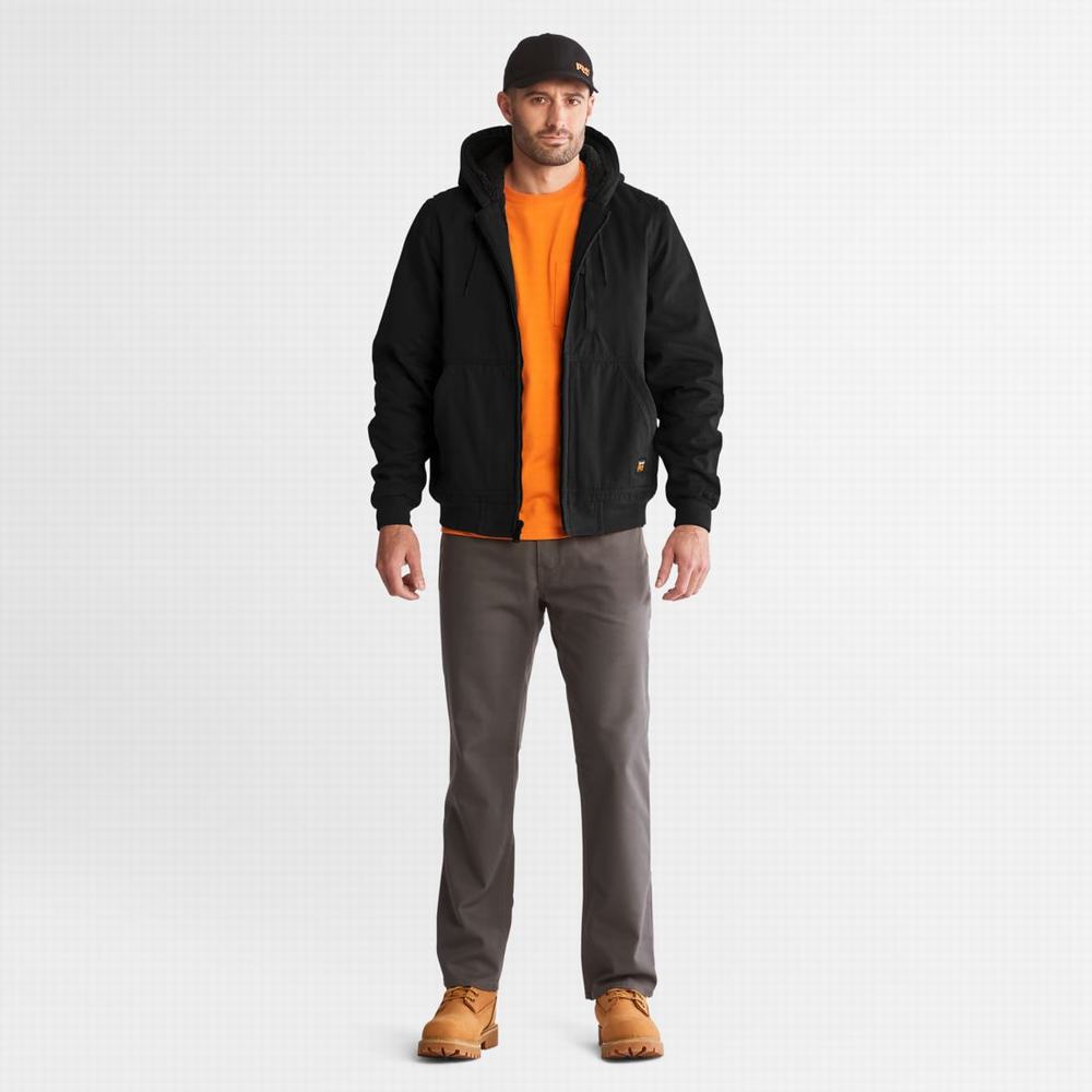 Timberland Gritman Astar, Kukuletalı Kanvas Ceket Erkek Siyah | TR-4629E