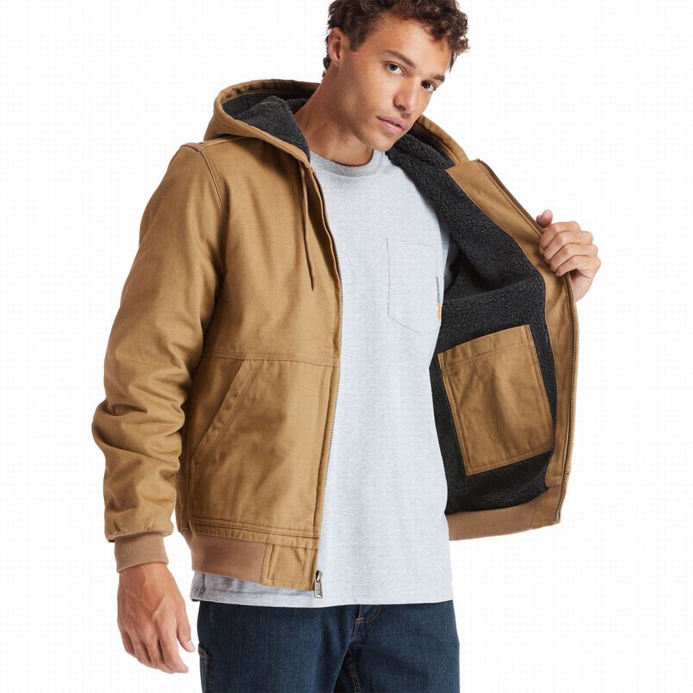 Timberland Gritman Astar, Kukuletalı Kanvas Ceket Erkek Koyu Kahverengi | TR-6408W