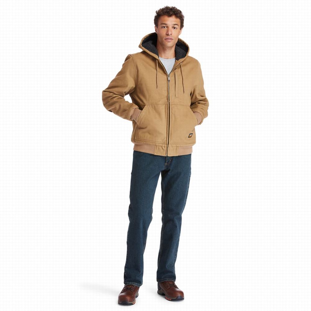 Timberland Gritman Astar, Kukuletalı Kanvas Ceket Erkek Koyu Kahverengi | TR-6408W