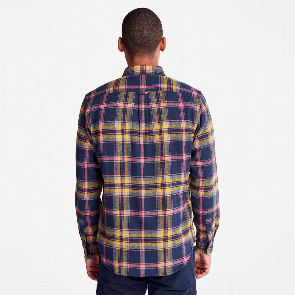 Timberland Heavy Flannel Check Gömlek Erkek Lacivert | TR-0416J