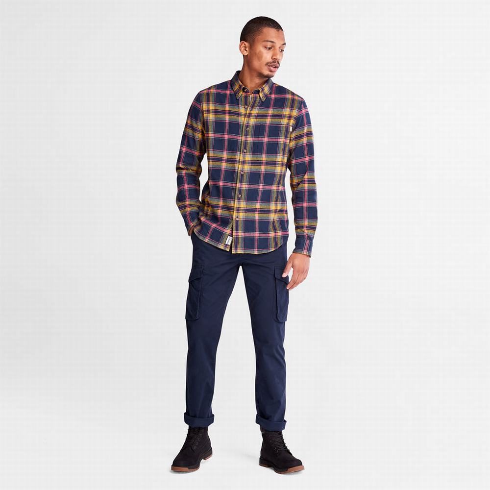 Timberland Heavy Flannel Check Gömlek Erkek Lacivert | TR-0416J