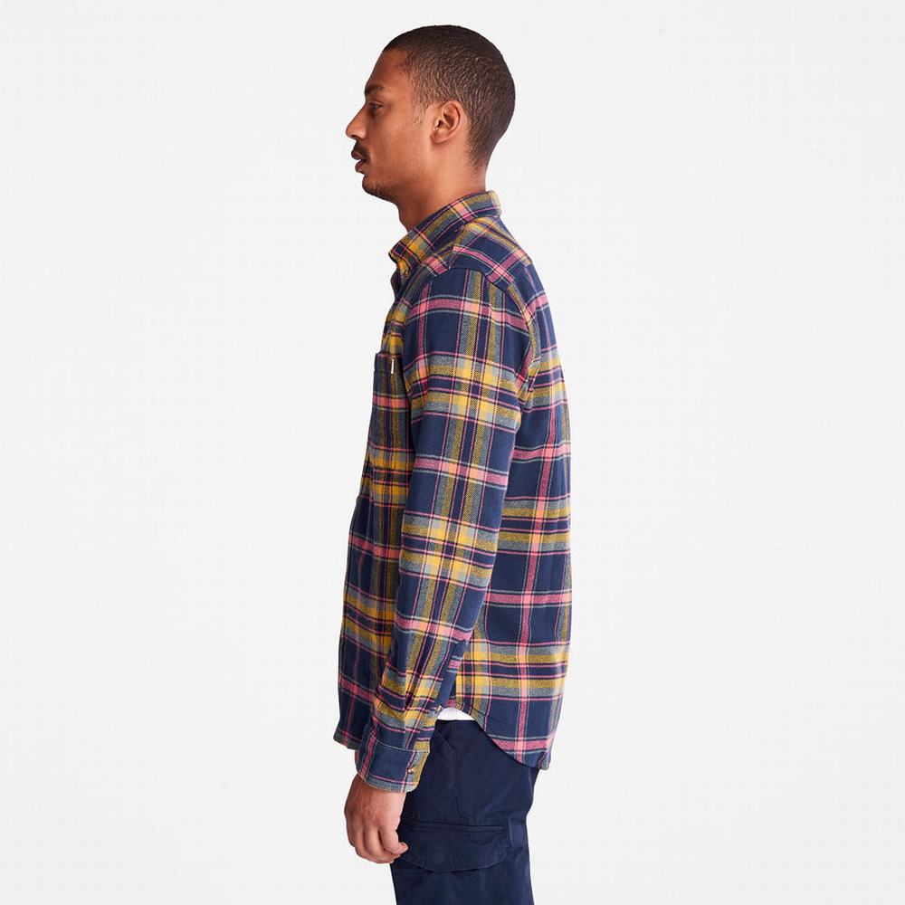 Timberland Heavy Flannel Check Gömlek Erkek Lacivert | TR-0416J