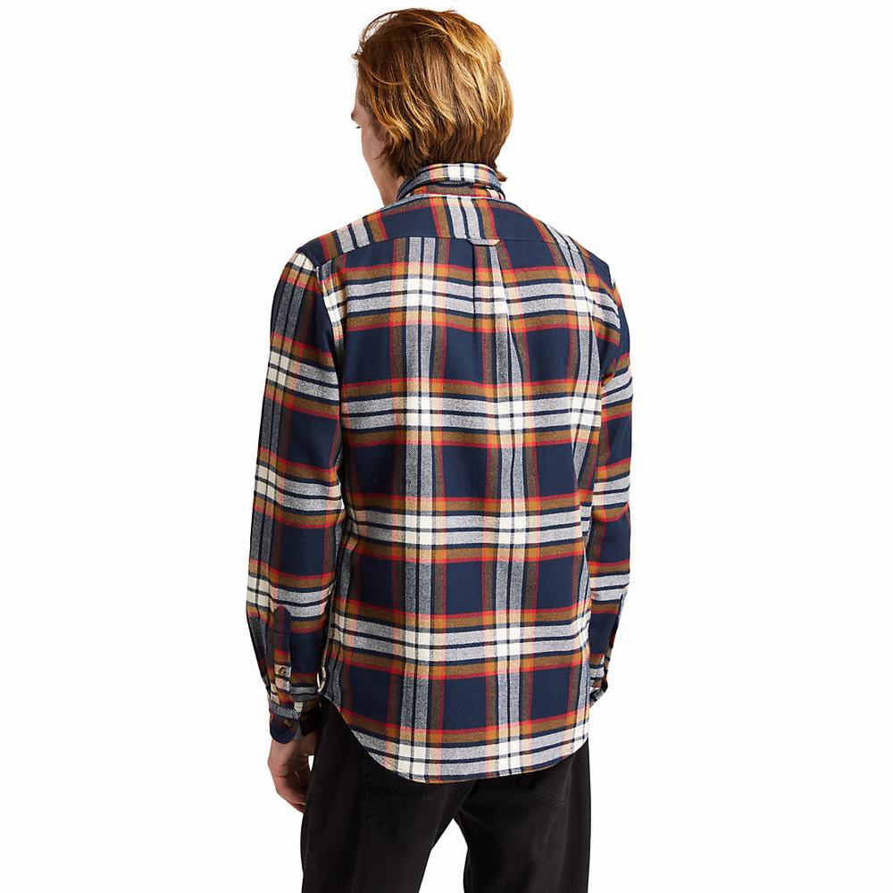 Timberland Heavy Flannel Check Gömlek Erkek Lacivert | TR-3028N