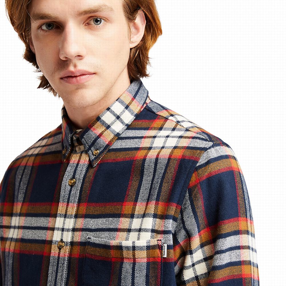 Timberland Heavy Flannel Check Gömlek Erkek Lacivert | TR-3028N