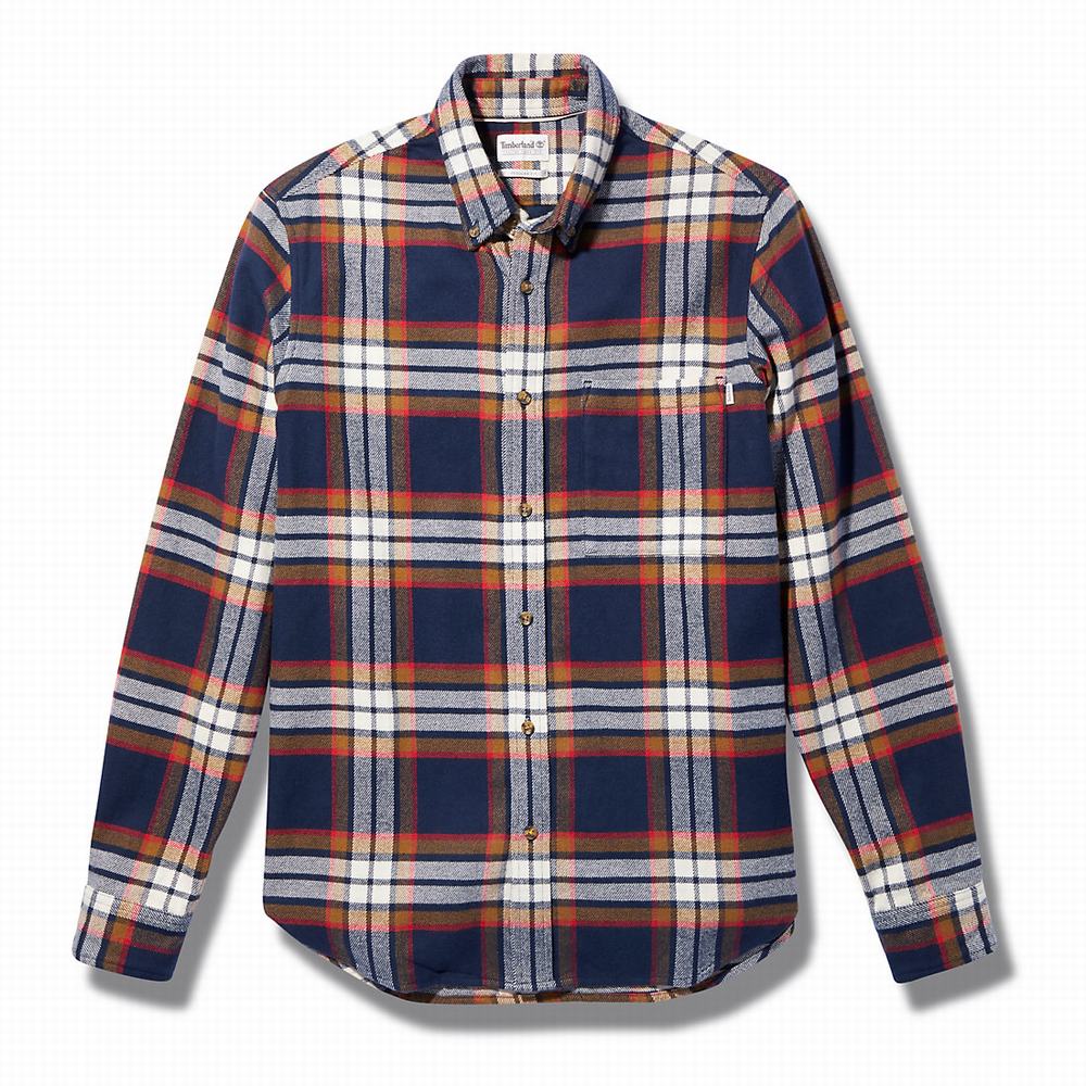 Timberland Heavy Flannel Check Gömlek Erkek Lacivert | TR-3028N