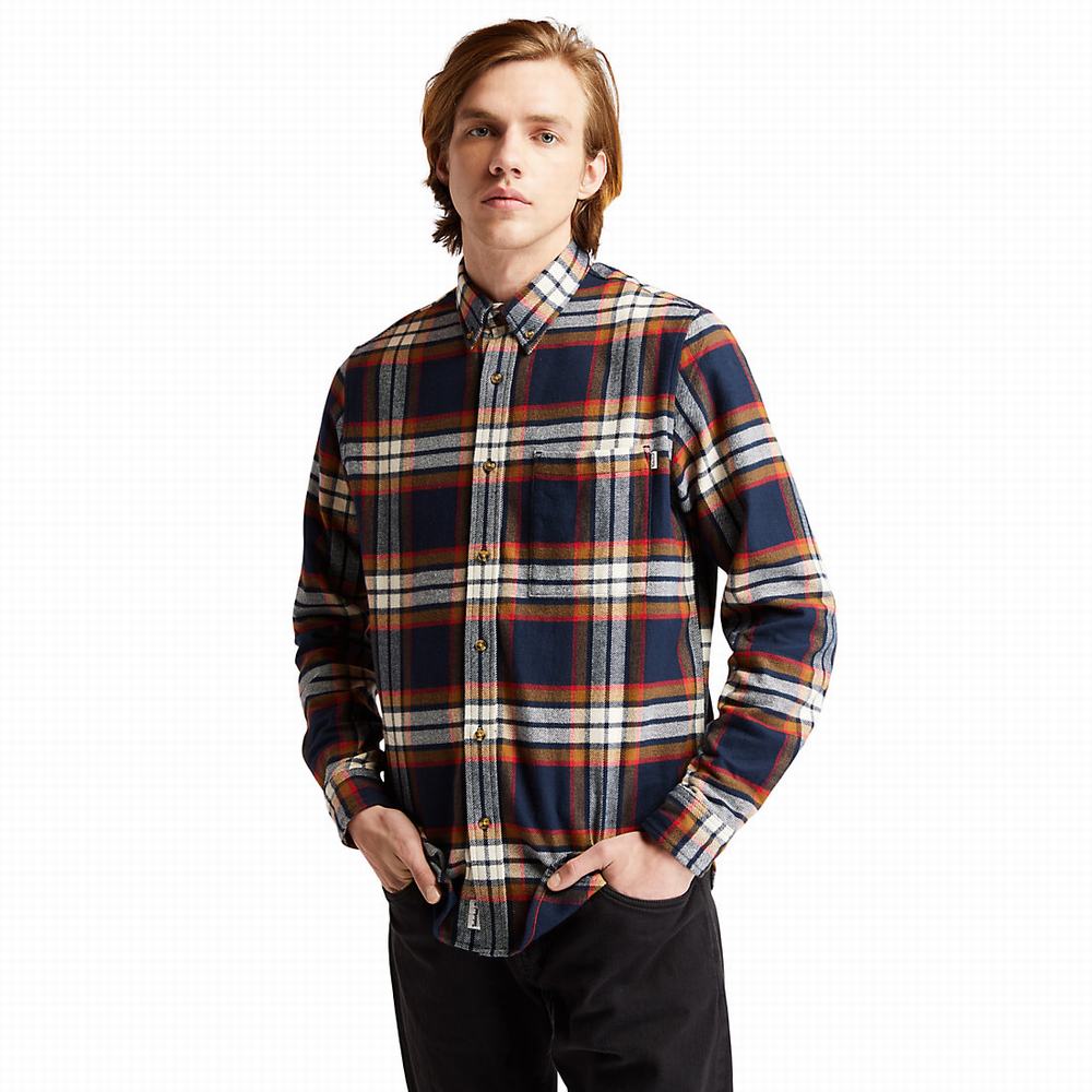 Timberland Heavy Flannel Check Gömlek Erkek Lacivert | TR-3028N