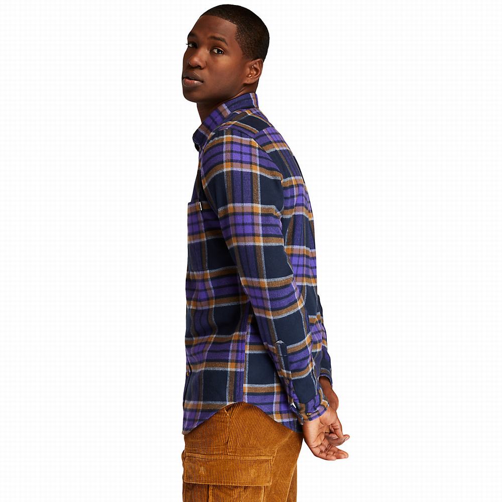 Timberland Heavy Flannel Check Gömlek Erkek Koyu Mavi | TR-9086M