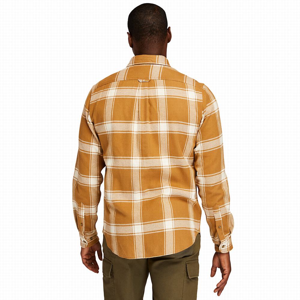 Timberland Heavy Flannel Checked Gömlek Erkek Kahverengi | TR-3287K