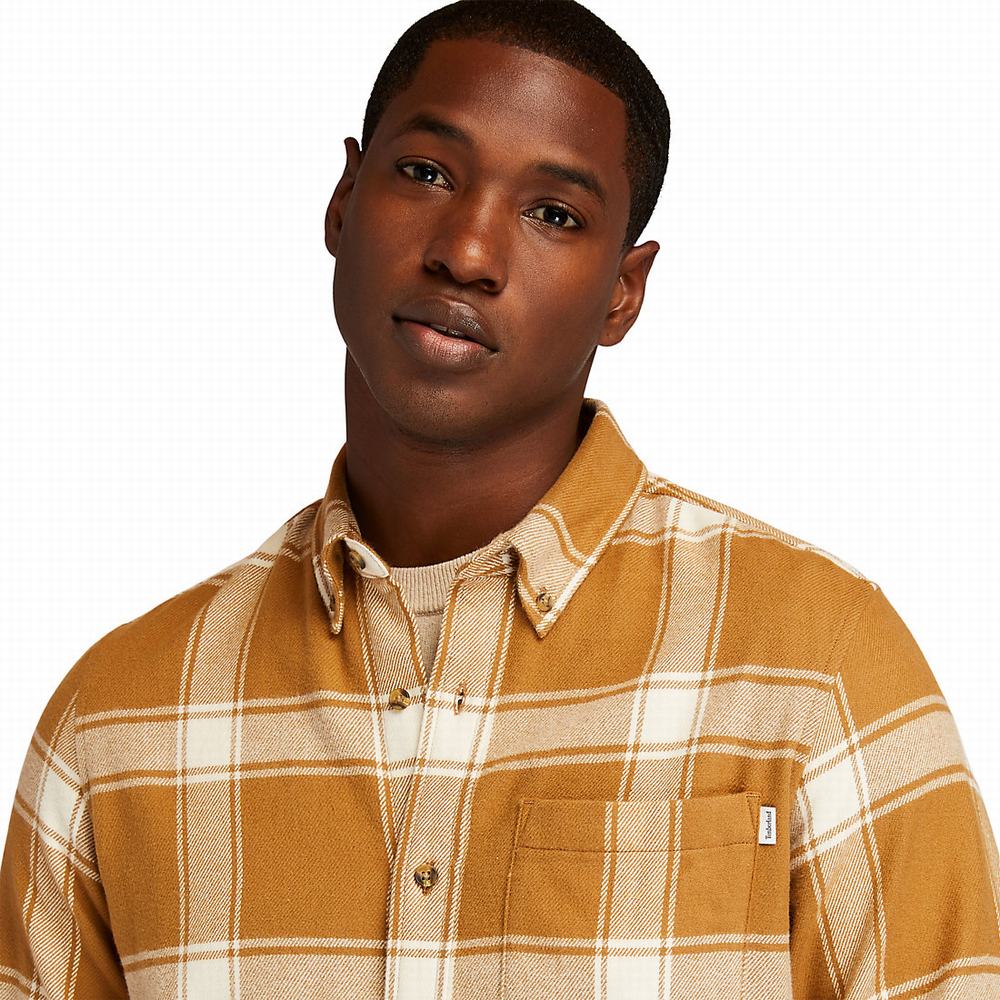 Timberland Heavy Flannel Checked Gömlek Erkek Kahverengi | TR-3287K