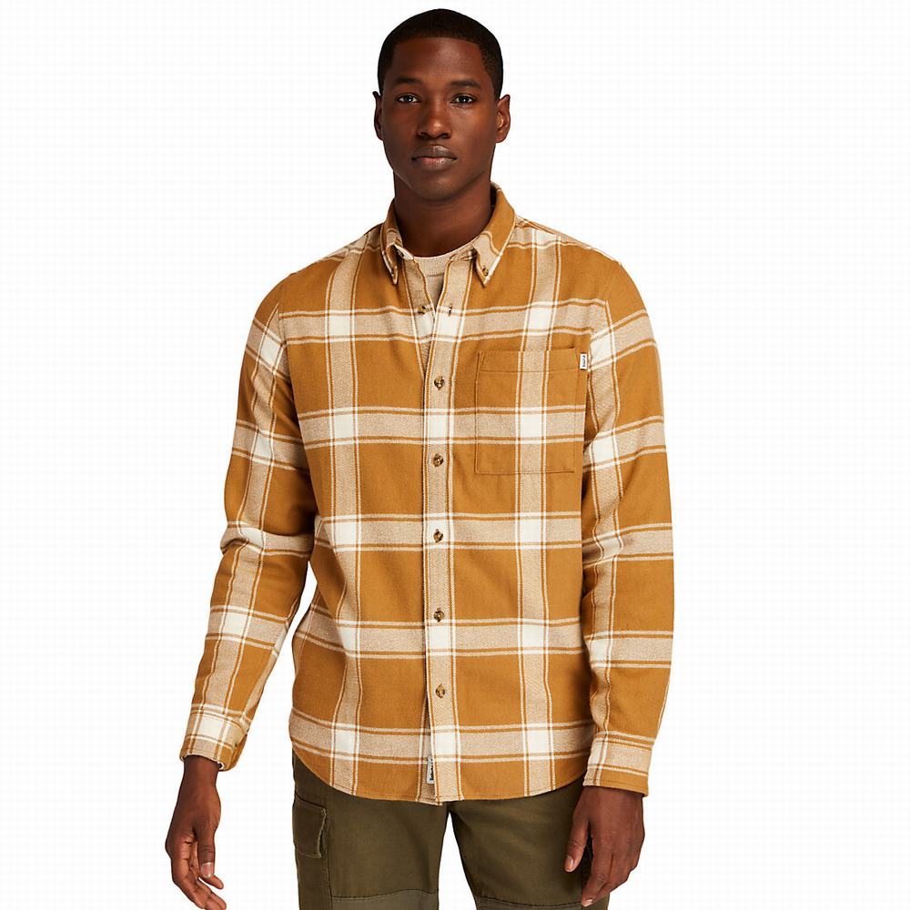 Timberland Heavy Flannel Checked Gömlek Erkek Kahverengi | TR-3287K