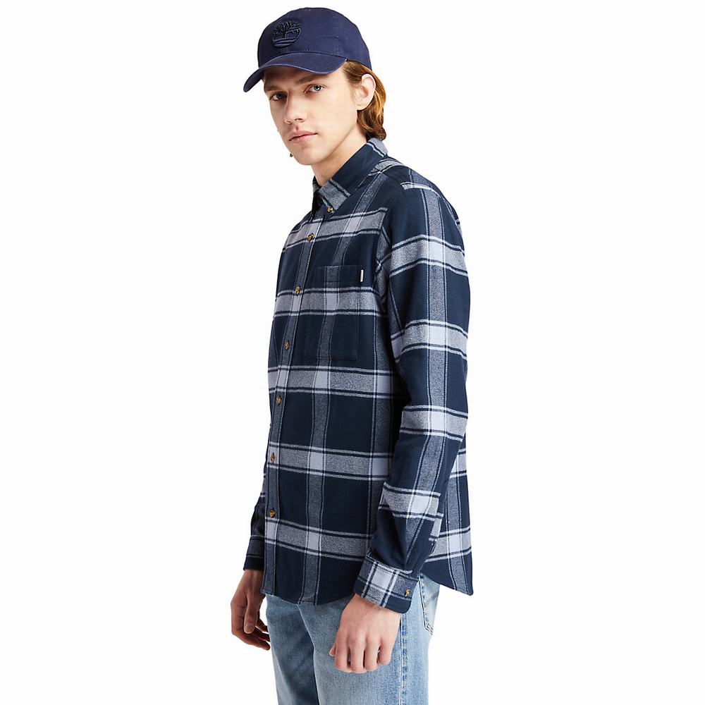 Timberland Heavy Flannel Checked Gömlek Erkek Mavi | TR-8063L