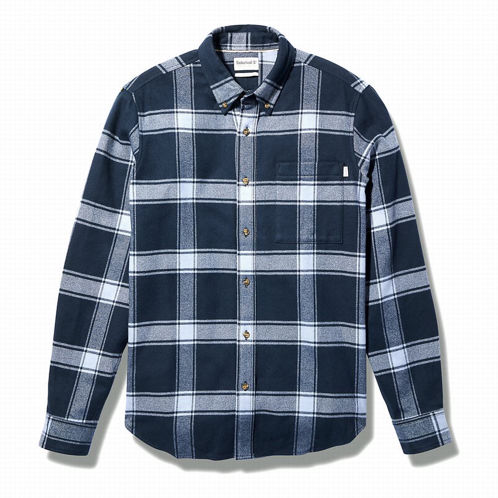 Timberland Heavy Flannel Checked Gömlek Erkek Mavi | TR-8063L