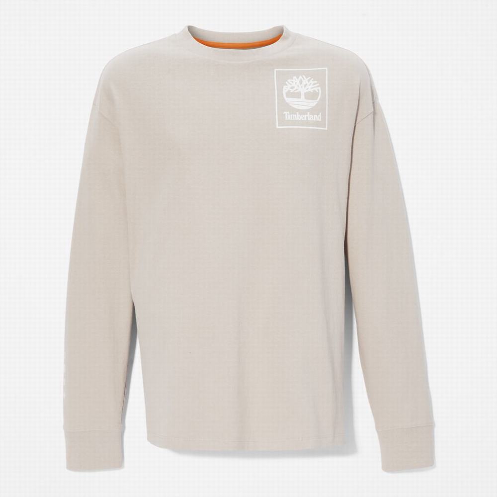 Timberland Heavyweight Back-Graphic Long-Sleeve Tişört Kadın Taupe | TR-5084G