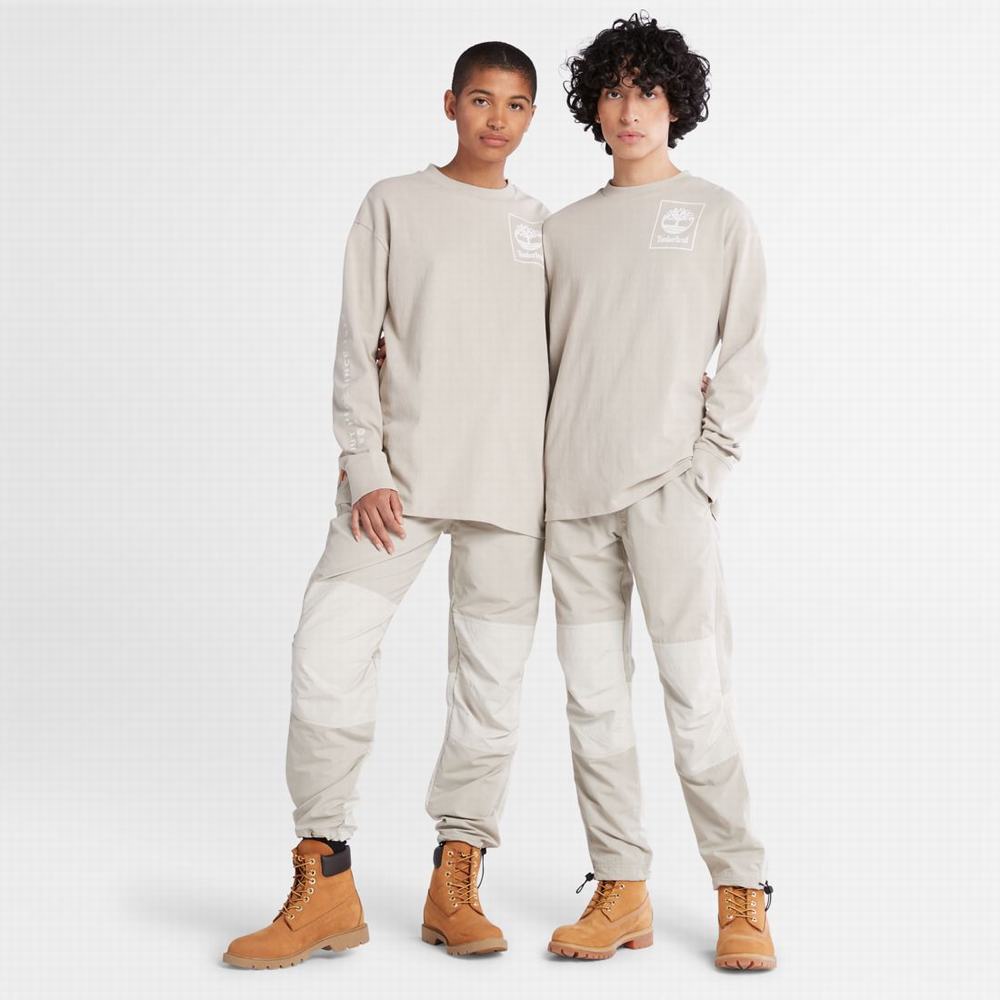 Timberland Heavyweight Back-Graphic Long-Sleeve Tişört Kadın Taupe | TR-5084G