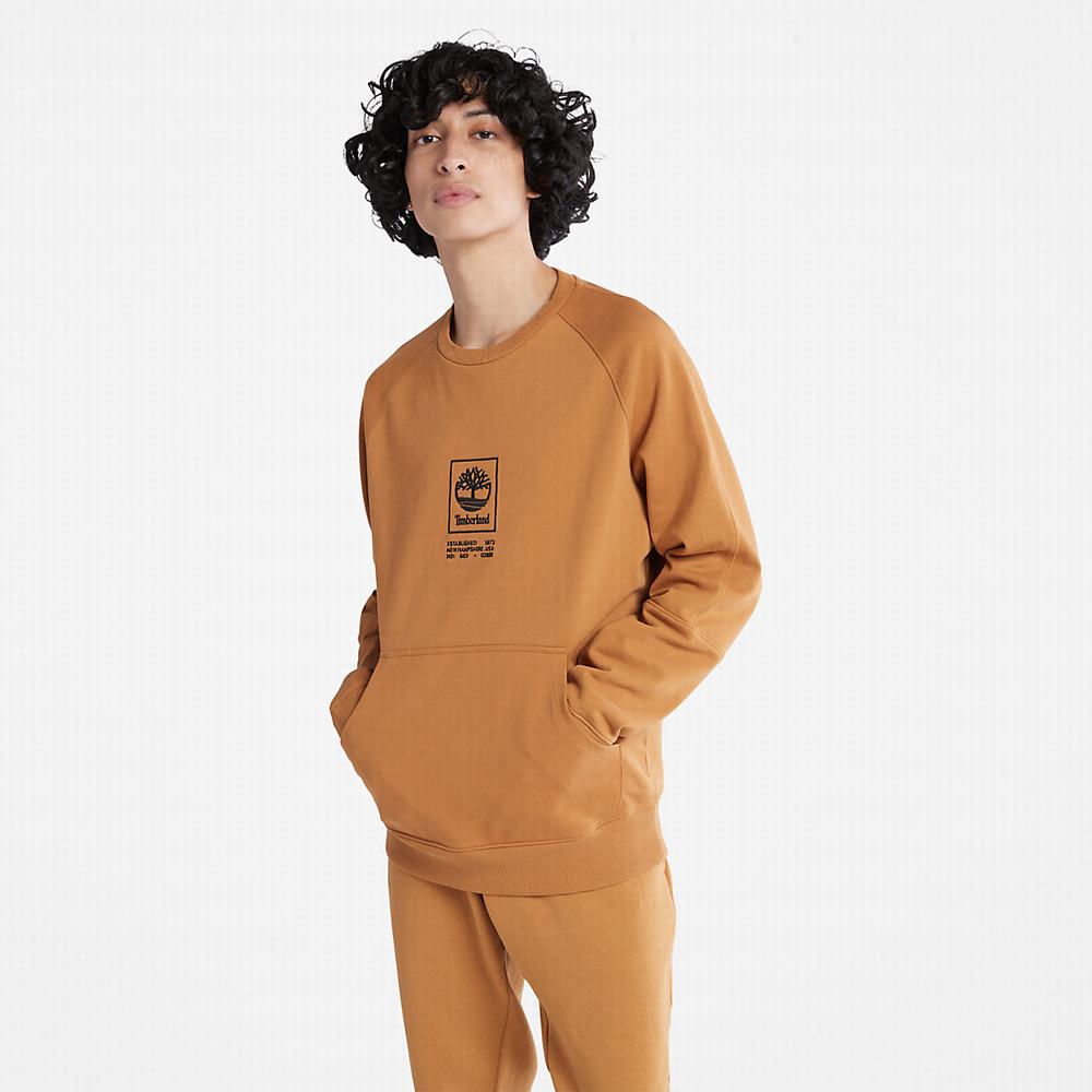 Timberland Heavyweight Crewneck Logo Tişörtü Erkek Sarı | TR-6304B