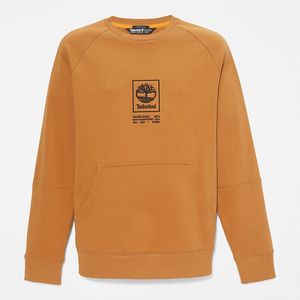 Timberland Heavyweight Crewneck Logo Tişörtü Erkek Sarı | TR-6304B