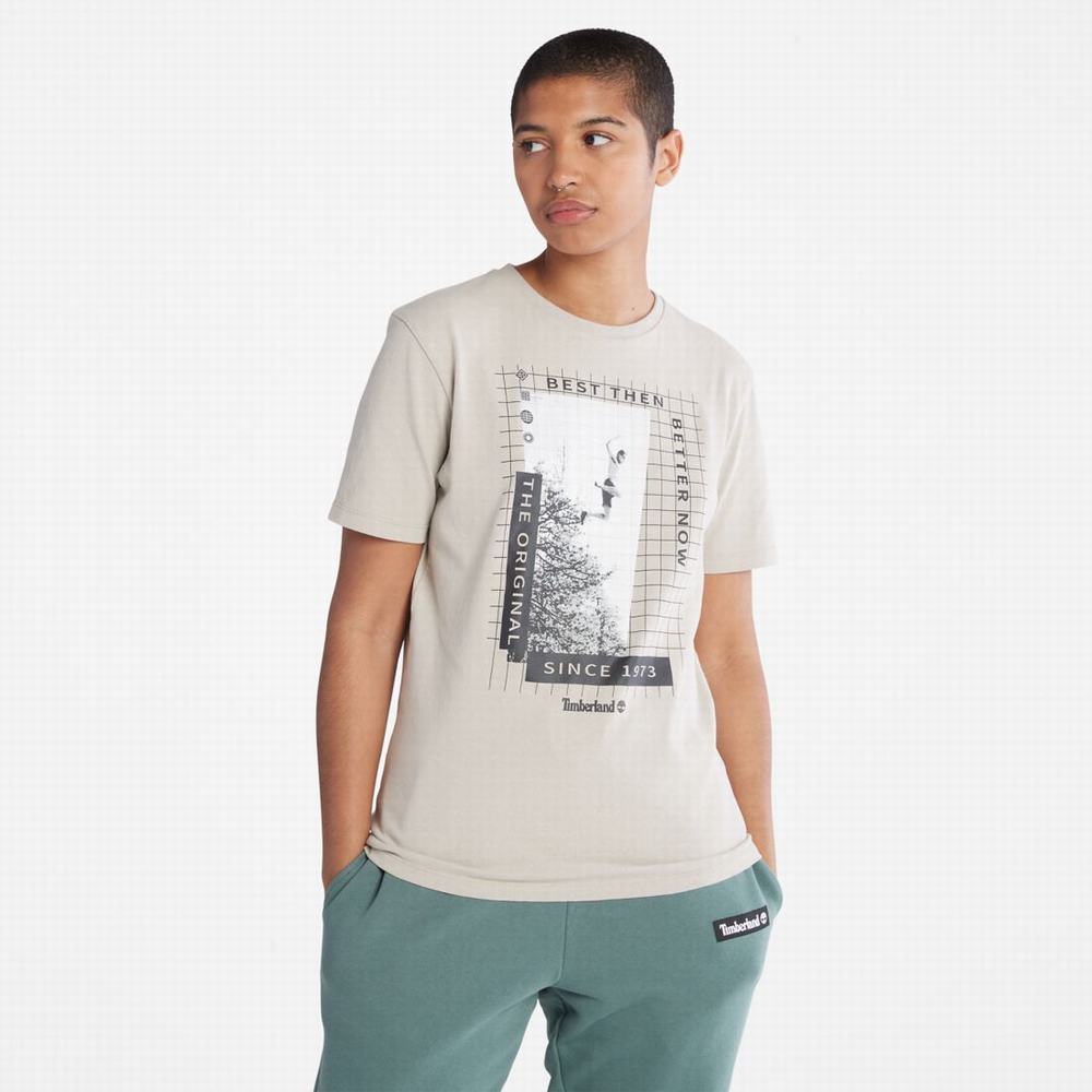 Timberland Heavyweight Front-Graphic Tişört Kadın Taupe | TR-8362X