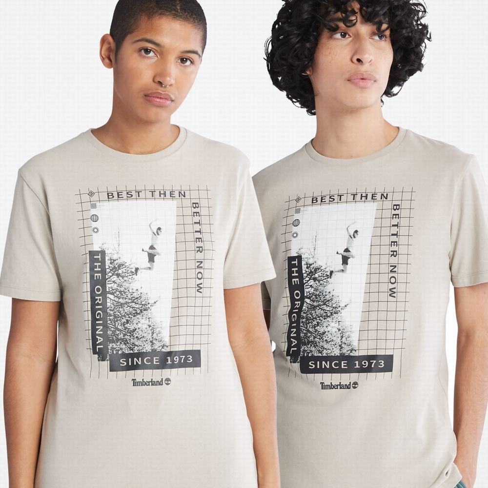 Timberland Heavyweight Front-Graphic Tişört Kadın Taupe | TR-8362X