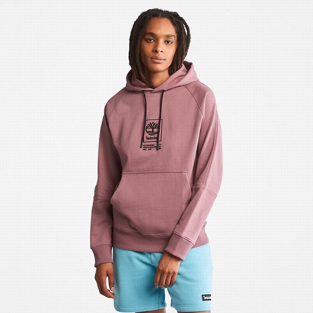 Timberland Heavyweight Logo Kapüşonlu Sweatshirt Erkek Pembe | TR-1875P