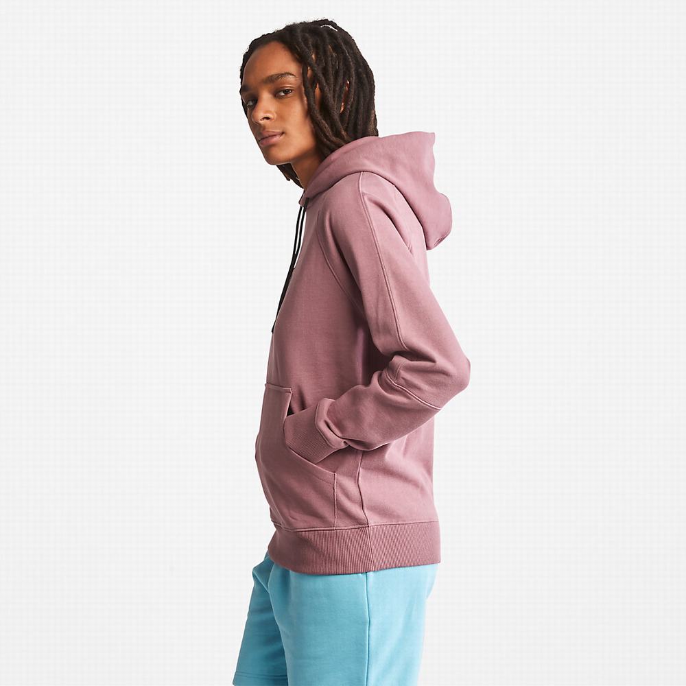 Timberland Heavyweight Logo Kapüşonlu Sweatshirt Erkek Pembe | TR-1875P