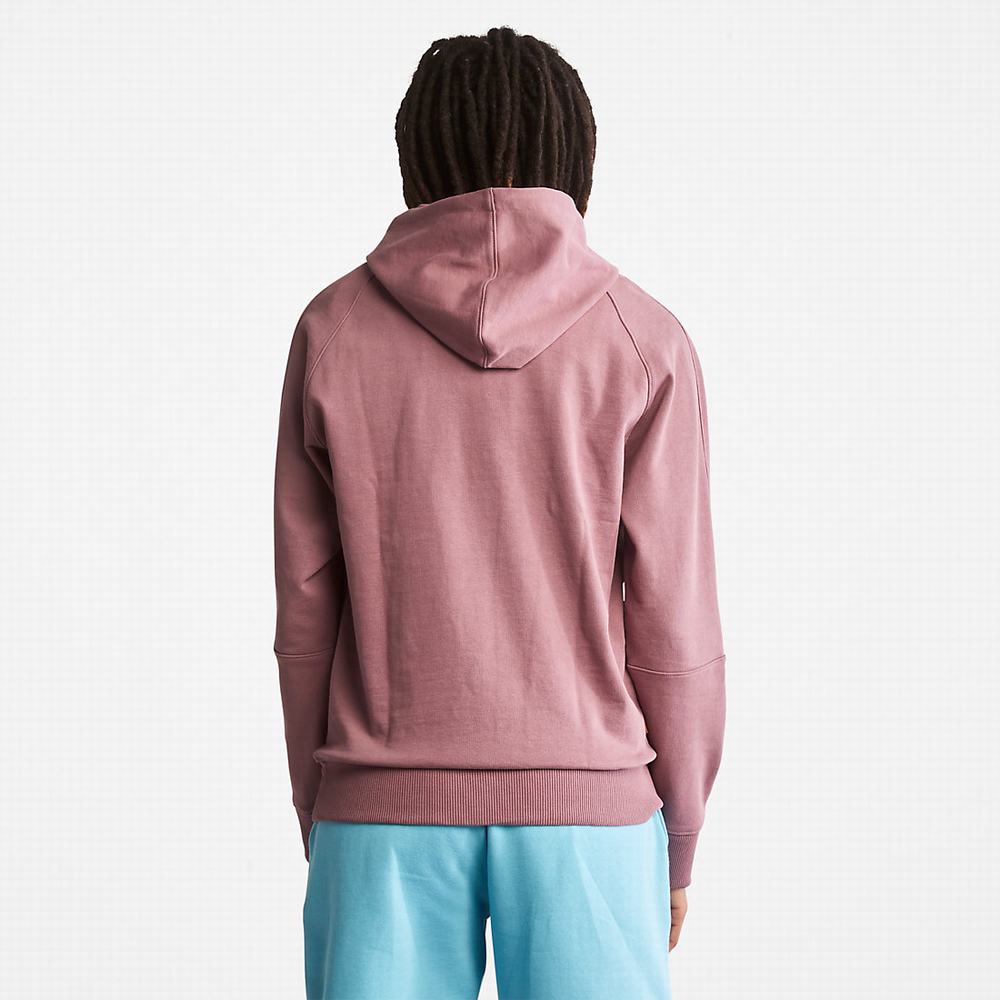 Timberland Heavyweight Logo Kapüşonlu Sweatshirt Erkek Pembe | TR-1875P