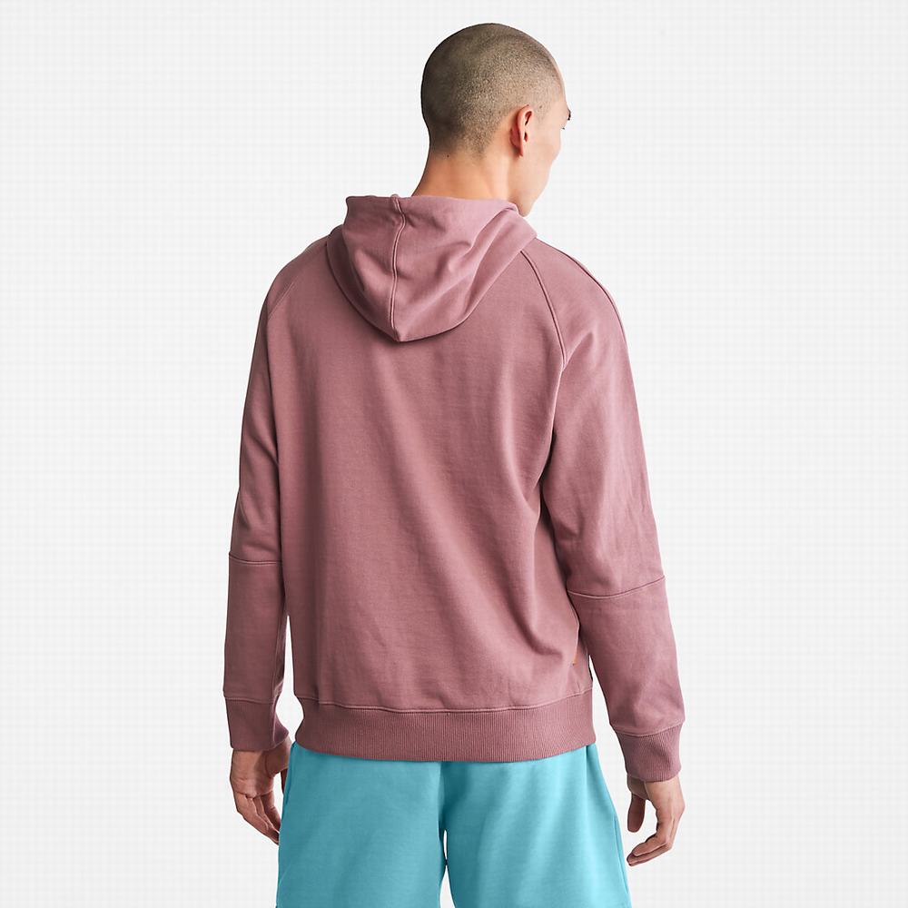 Timberland Heavyweight Logo Kapüşonlu Sweatshirt Erkek Pembe | TR-1875P