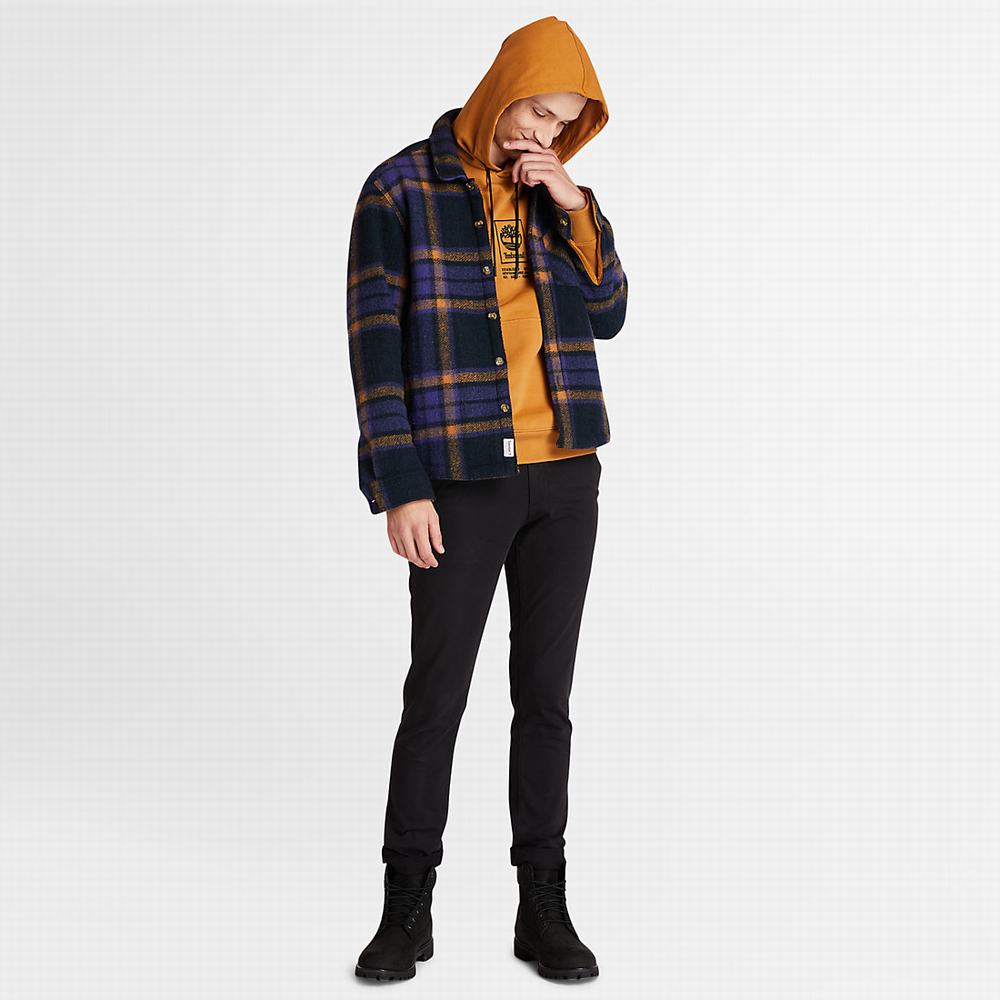 Timberland Heavyweight Logo Kapüşonlu Sweatshirt Erkek Sarı | TR-1928U