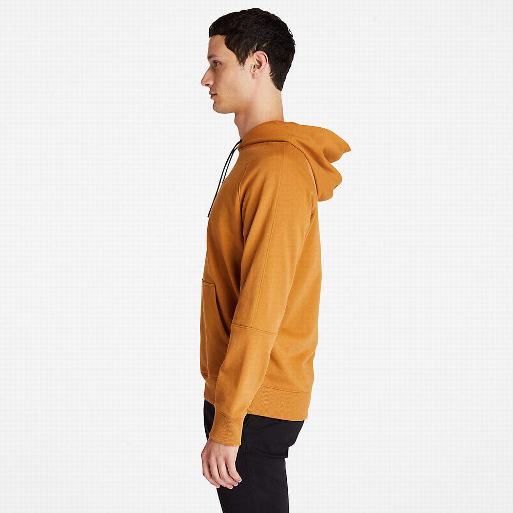 Timberland Heavyweight Logo Kapüşonlu Sweatshirt Erkek Sarı | TR-1928U