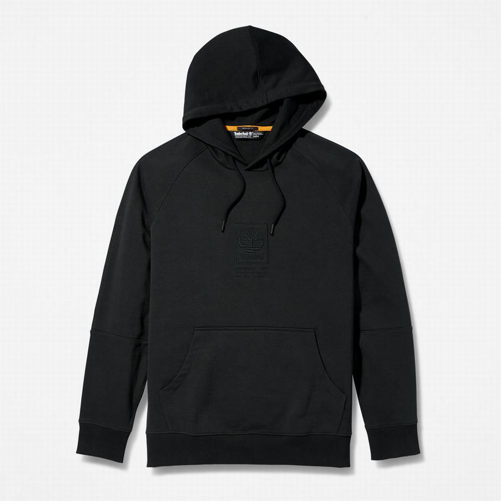 Timberland Heavyweight Logo Kapüşonlu Sweatshirt Erkek Siyah | TR-2015A