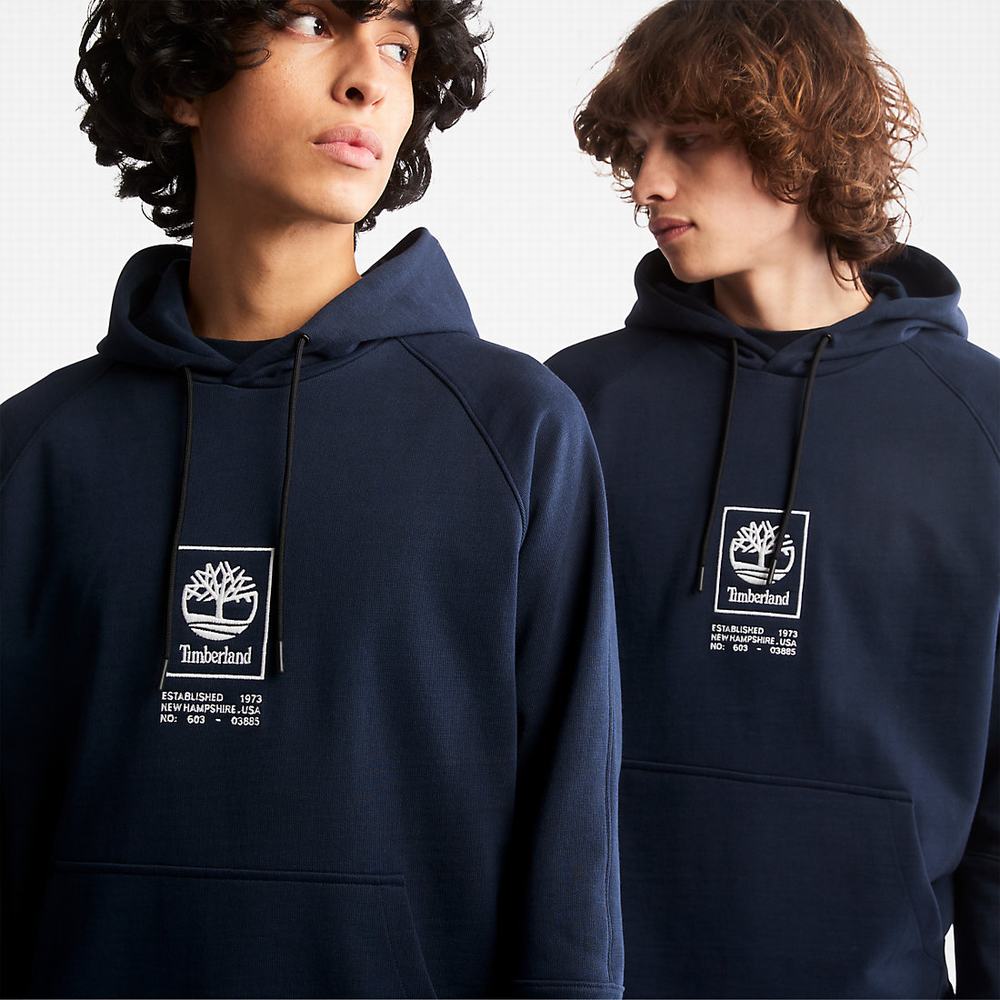 Timberland Heavyweight Logo Kapüşonlu Sweatshirt Kadın Lacivert | TR-2567V