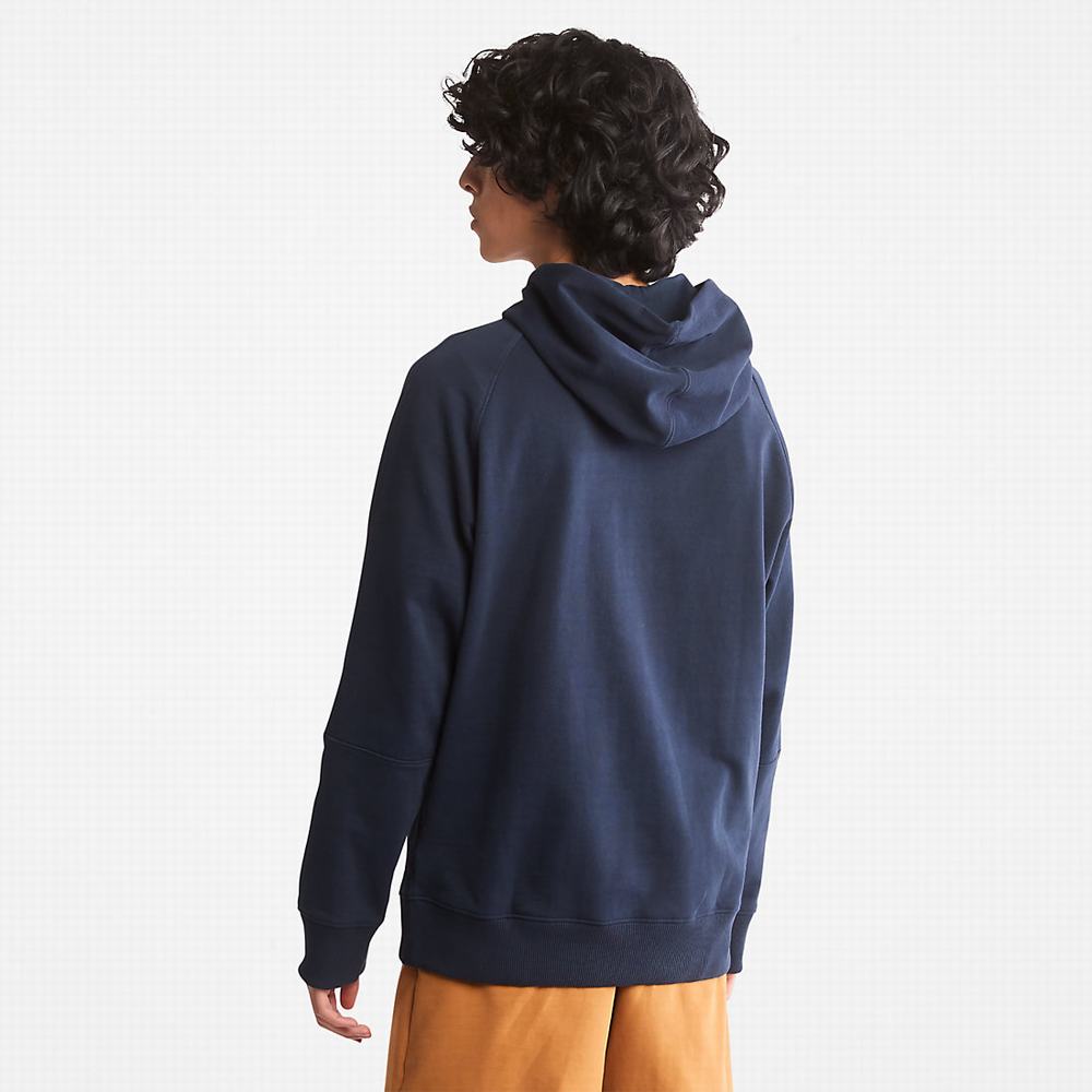 Timberland Heavyweight Logo Kapüşonlu Sweatshirt Kadın Lacivert | TR-2567V